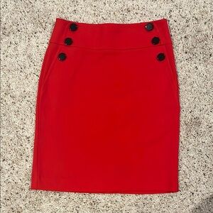 LOFT Red Mini Pencil Skirt for Work